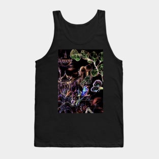 ORIENTAL GARDEN BLACK PAGODA ASIAN ABSTRACT ART POSTER DECO DESIGN Tank Top